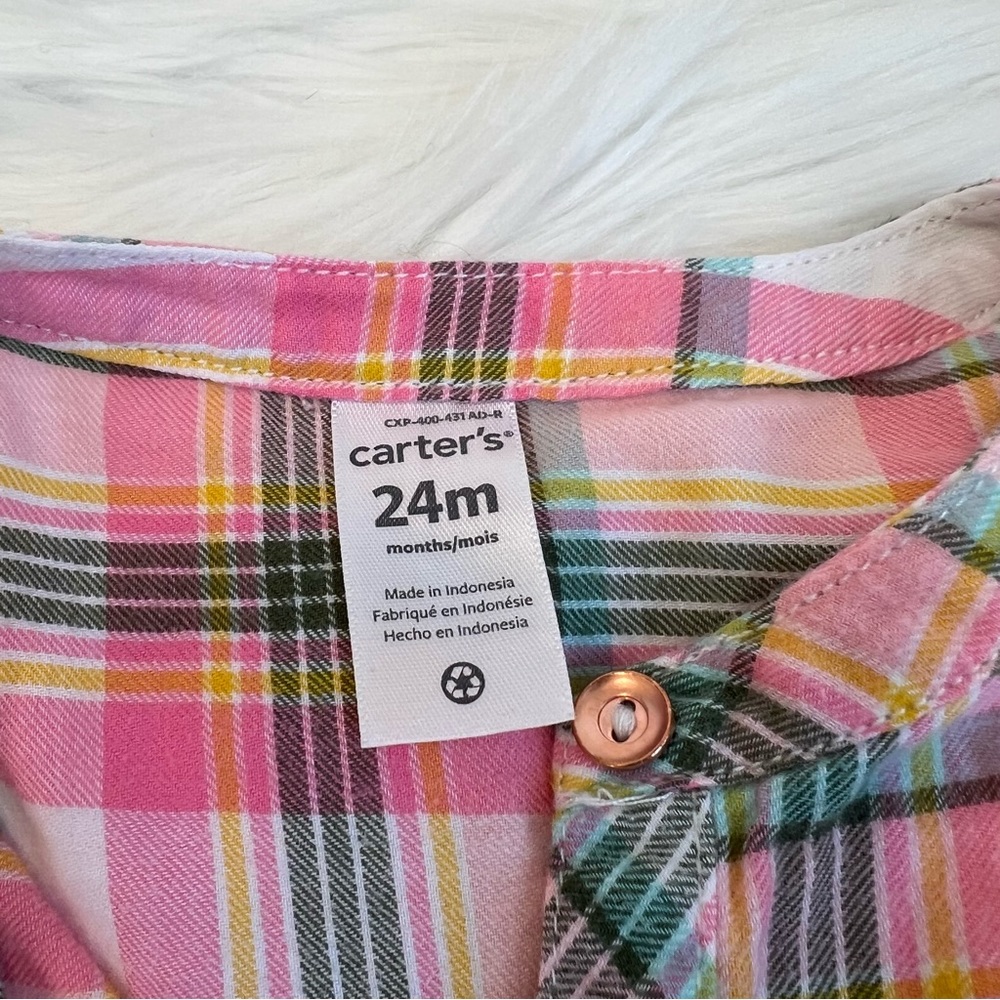 Carter's Plaid Flannel Tunic Top‎ - Picture 4 of 6